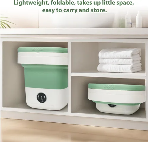Miniatura 11 de 20L Portable Washing Machine, Foldable Mini Washer with Spin Dryer, 3 Wash Modes for Baby Clothes, Underwear, Travel, RV, Dorm & Apartment