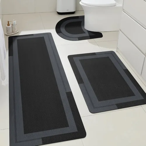 Miniatura 82 de ACCUMTEK Alfombrilla de Baño Ultra Delgada, Alfombrillas de Baño Antideslizantes con Respaldo Mejorado para Colocar Bajo la Puerta, Alfombras
