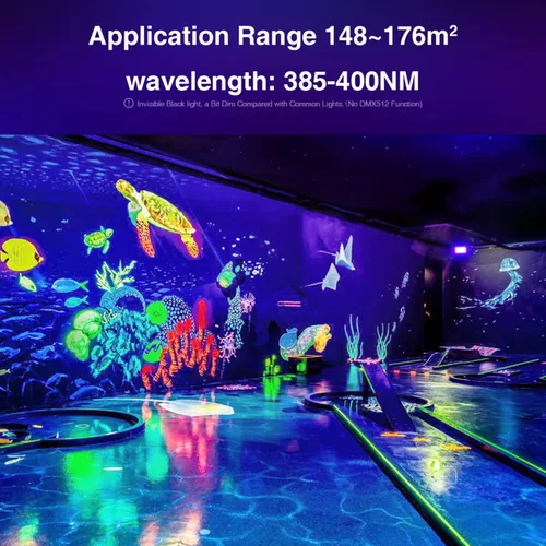 Miniatura 2 de Onforu Paquete de 2 luces LED negras de 100 W, luz negra con enchufe, luz de inundación negra impermeable IP66 luz de neón para fiesta brillante
