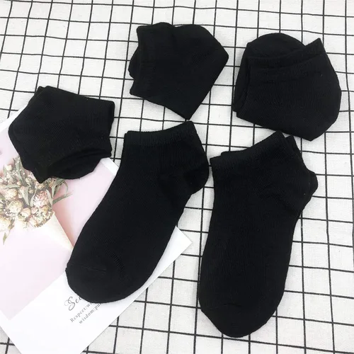 Miniatura 4 de Janegio - 18 pares de calcetines deportivos de corte bajo y medio acolchonados hasta el tobillo para niños y niñas