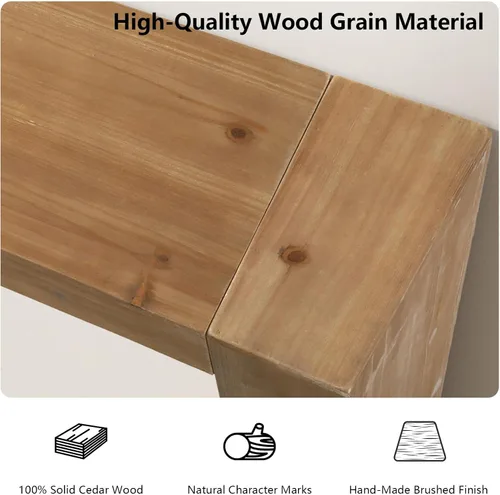 Miniatura 4 de Mesa consola de madera maciza para entrada, mesa de sofá de granja de 63 pulgadas de largo detrás del sofá, mesas de entrada rectangulares rústicas