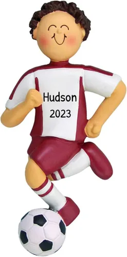 Miniatura 5 de Adornos de fútbol 3D para niña para árbol de Navidad, adorno de fútbol personalizado 2025, adornos de Navidad personalizados para niños, regalos