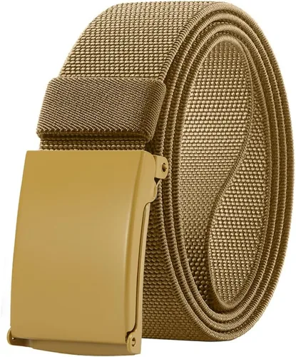 Miniatura 23 de DOOPAI Cinturón de lona con tela elástica, ajuste elástico, hebilla militar superior - ajustable, cortado a medida