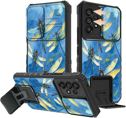 Miniatura 64 de Rossy Funda para Samsung Galaxy S22 Ultra para Samsung S22 Ultra con cubierta deslizante para cámara con función atril, funda híbrida de doble capa
