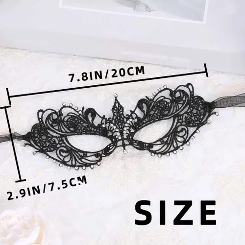 Miniatura 5 de Tgirls Máscara de encaje para mujer con diamantes de imitación sexy, máscaras de mascarada, máscara de encaje para fiesta de disfraces, máscara