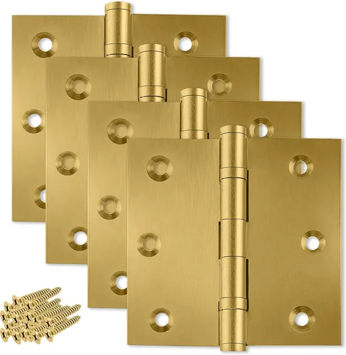 Miniatura 11 de Solid Brass Door Hinge Heavy Duty Ball Bearing 3.5 x 3.5 Inch - Set of 2 Hinges (Antique Brass)