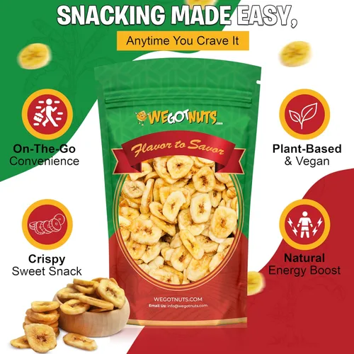 Miniatura 2 de We Got Nuts Chips de plátano secos prémium de 64 oz (4 libras) frescas, crujientes y endulzadas, selladas para frescura - We Got Nuts