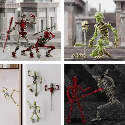 Miniatura 8 de Juego de 6 figuras de acción T13, esqueletos para Halloween, muñeco 13, figura de acción de esqueleto Titan 13, juguete de esqueleto impreso en 3D