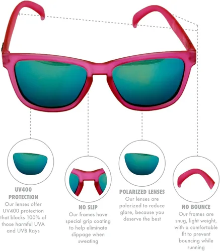 Miniatura 2 de Lentes de sol polarizados para los UV, antideslizantes, sin rebote, de Goodr, Rosado