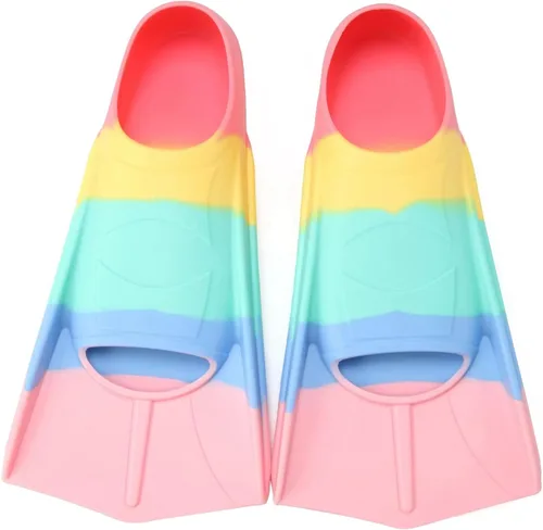 Miniatura 54 de Aletas de natación para niños, aletas cortas para niños y jóvenes, aletas de natación para entrenamiento de natación para niños, niñas, niños Azul