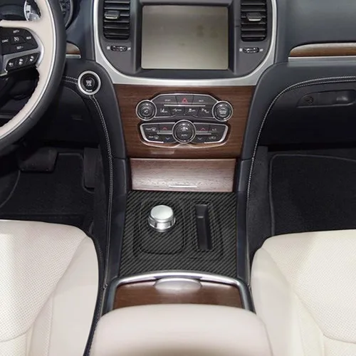 Miniatura 7 de RT-TCZ Para Chrysler 300C Cambio de engranajes Panel Trim Cubierta Compatible con Chrysler 300/300C 2015 Up Fibra de Carbono Interior Accesorios