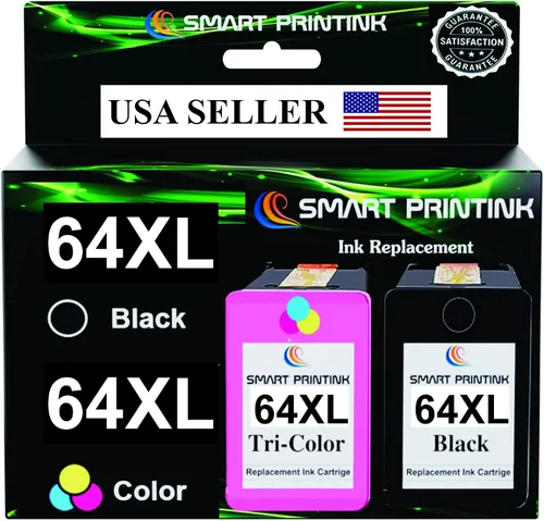 Cartucho de tinta remanufacturado para HP 64 XL (negro y tricolor) tinta de alto rendimiento, compatible con impresoras Envy Photo 7858 7855 7120