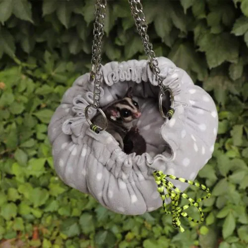 Miniatura 6 de Oncpcare Hamaca de jaula de animales pequeños, hamaca de flor, jaula de conejillo de indias, cama cálida para loro planeador de azúcar, hurón