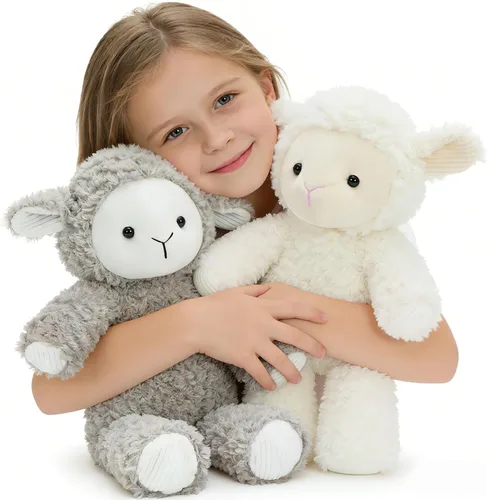 MaoGoLan 2 piezas de animales de Pascua de peluche de oveja a granel, animales de peluche de cordero de 12 pulgadas para niñas, regalos de Pascua,