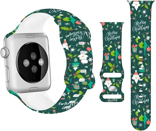 Correa de reloj inteligente compatible con iWatch de 1.496 pulgadas, 1.575 pulgadas, 1.654 pulgadas, 1.732 pulgadas, diseño de Navidad, hombre,