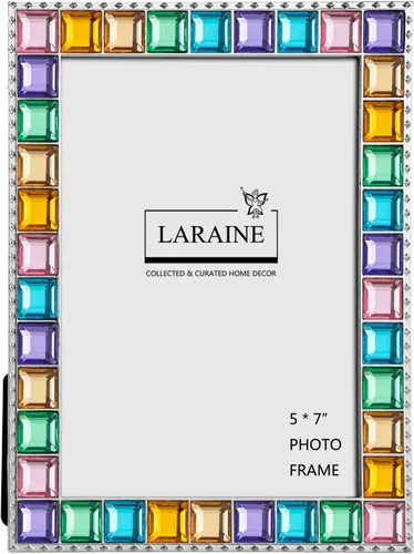 Miniatura 12 de LARAINE Marco de Fotos 4x6 con Diamantes de Imitación de Metal y Cristal de Alta Definición para Mostrar Fotografías en Mesa, Decorativo para el Azul
