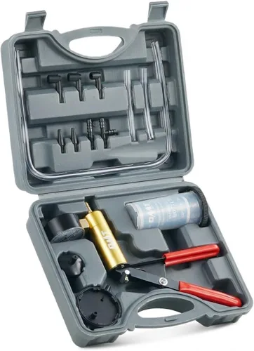 Orion Motor Tech Kit de purga de frenos con bomba de vacío manual y adaptadores, kit de purga de frenos para líquido de frenos y líquido de Gris