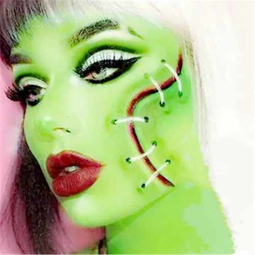 Miniatura 5 de Go Ho Pintura facial verde de 6 colores, crema lavable, fórmula facial para Halloween, cosplay, paleta de maquillaje FX, disfraces profesionales