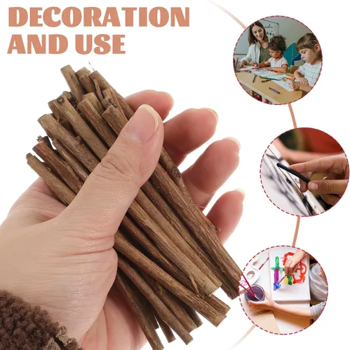 Miniatura 3 de Veemoon 100 palitos de madera para manualidades, 3.9 in, 0.1-0.2 pulgadas de diámetro, palos de madera rústica, accesorios para fotos, pequeños