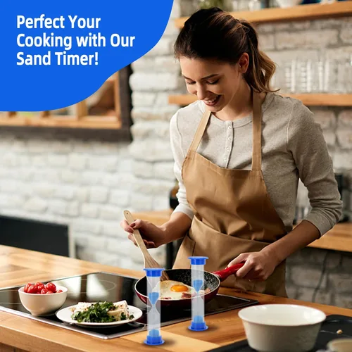 Miniatura 7 de I-MART Reloj de arena con temporizador de arena de 1 minuto, 6 unidades, de plástico, reloj de arena, color azul