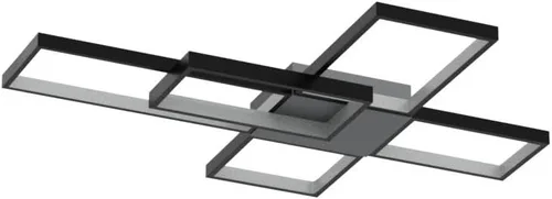 Miniatura 4 de Lámpara de techo LED, lámpara de techo moderna de montaje empotrado de 92 W, lámpara de techo acrílica cuadrada negra para cocina, dormitorio