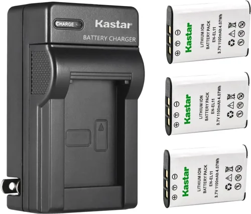 Miniatura 6 de Kastar Cargador de batería de pared AC para batería Nikon EN-EL11, cargador MH-64, Nikon Coolpix S550, cámara S560, batería Olympus Li-60B, cargador