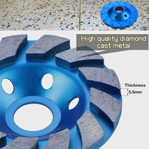 Miniatura 3 de TM disco de 4 pulgadas para molienda de diamantes de turbo de hormigón para amoladora de ángulo de trabajo duro 12 segs Azul 12segs B