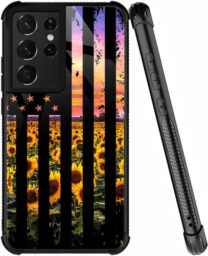 Miniatura 33 de ZHEGAILIAN Funda compatible con Samsung Galaxy S22 Ultra, funda de vidrio orgánico para niñas, mujeres y hombres, diseño de cuatro esquinas, Cabeza