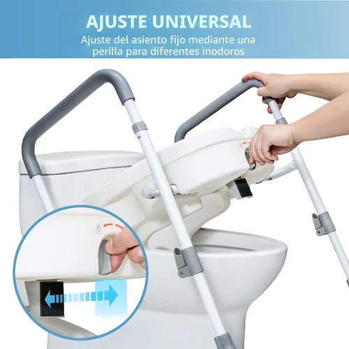 Miniatura 5 de WeHwupe Asiento de inodoro elevado con asas para ancianos – Elevadores de asiento de inodoro para personas mayores con brazos acolchados ajustables