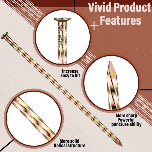 Miniatura 3 de Sadnyy 100 estacas de césped artificial, estacas de metal para bordes de paisaje, estacas galvanizadas en espiral para jardín, estacas de suelo