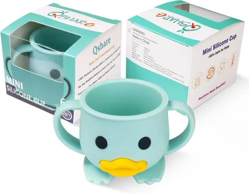 Miniatura 5 de Vaso para niños pequeños, taza de entrenamiento de silicona, taza de destete LED para bebés con doble asa, taza abierta para bebés, irrompible, 7