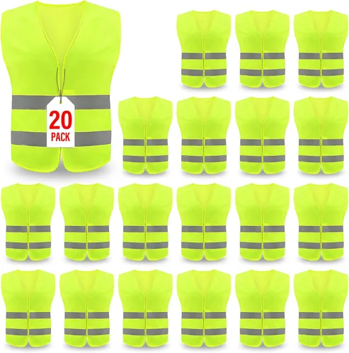 Chaleco de seguridad, chaleco reflectante de alta visibilidad para hombres, trabajo, ciclismo, corredor, topógrafo, voluntario, carretera Amarillo