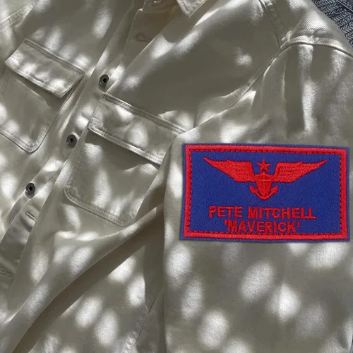 Miniatura 6 de Goose & Maverick - Divertidas calcomanías bordadas con gancho y bucle de 3.8 x 2.2 pulgadas, apliques bordados para planchar para camisas, mochilas