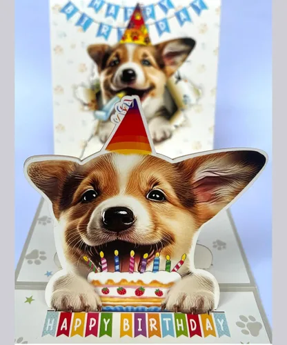 Miniatura 39 de Tarjeta de cumpleaños de perro Beagle 3D emergente – Felicitación de feliz cumpleaños para los amantes de los perros – Tarjeta desplegable