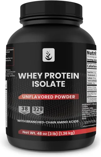 PURE ORIGINAL INGREDIENTS Aislado de proteína de suero de leche, 3 libras, instantáneo, sin sabor