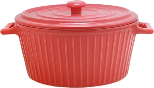 Miniatura 6 de Cacerola con tapa, cacerola de cerámica de 1.1 cuartos de galón para horno colorido (1, rosa)