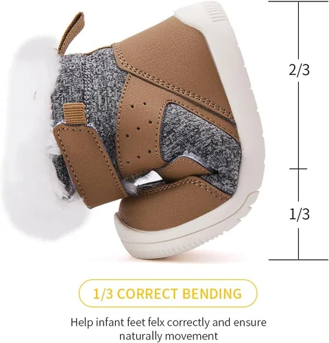 Miniatura 147 de BMCiTYBM Botas de nieve de invierno para bebés y niños pequeños, de piel sintética, cálidas, antideslizantes, zapatos para primeros pasos