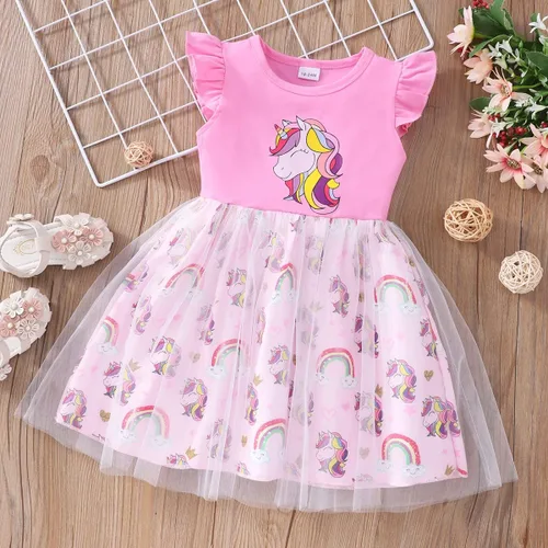 Miniatura 2 de Vestido de tul para niños pequeños, disfraz de unicornio para cumpleaños, fiesta de princesa, falda tutú casual de verano para niñas