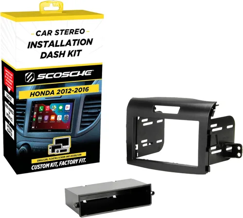 Scosche HA1714B Kit de tablero de instalación de radio de bolsillo doble DIN o DIN individual compatible con vehículos Honda CR-V 2012-2016 - Kit de
