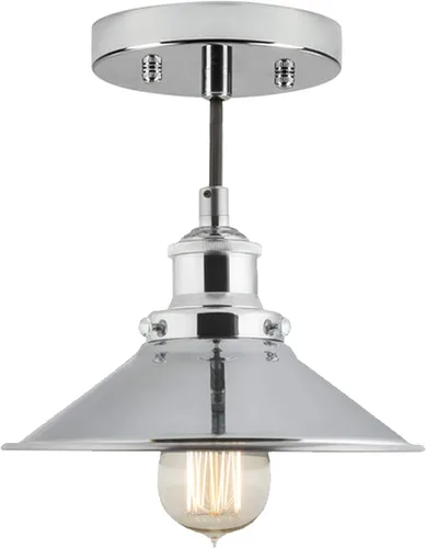 Miniatura 5 de Linea di Liara LL-P407 lámpara de techo industrial Andante, aplique de un foco con pantalla de metal y cable, con cubierta de 5 pulgadas, diseño