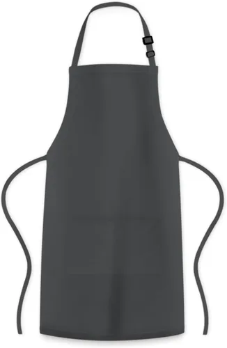 Miniatura 8 de Adjustable Bib Apron 100% Polyester Kitchen Aprons Waterdrop Resistant Aprons with Adjustable Strap, Pockets & Long Ties Gris