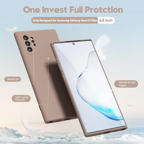 Miniatura 3 de oakxco Funda para teléfono Samsung Galaxy Note 10 Plus con agarre de silicona líquida, bonita funda de gel TPU suave y delgada de goma suave