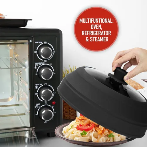 Miniatura 6 de Cubierta de vidrio para microondas para alimentos, tapa grande de vidrio templado y silicona de 10.8 pulgadas, resistente al calor, protector
