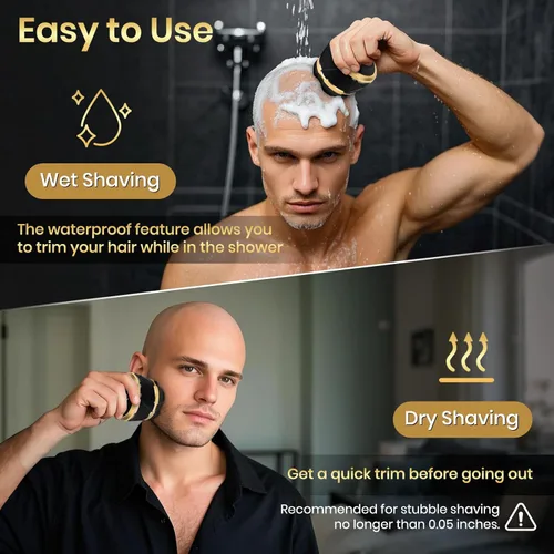 Miniatura 7 de Ufree Afeitadoras de cabeza para hombres calvos, afeitadoras eléctricas, afeitadora recargable para cabeza calva, afeitadora rotativa magnética 6D
