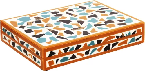 Miniatura 133 de Handicrafts Home Caja de recuerdo decorativa de 8 x 5 – Pequeña caja organizadora con tapa, almacenamiento decorativo Boho, caja de memoria retro