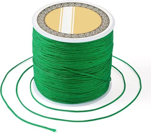 Miniatura 41 de Pandahall - Cordón de nailon para joyería de 109 yardas, cuerda de anudación china de hilo de macramé para joyería Kumihimo (vara dorada)