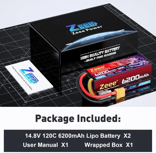 Miniatura 6 de Zeee 4S Lipo Batería 6200mAh 14.8V 120C con conector XT90 Estuche rígido Batería RC para coche, camión, tanque RC Buggy Truggy RC modelos
