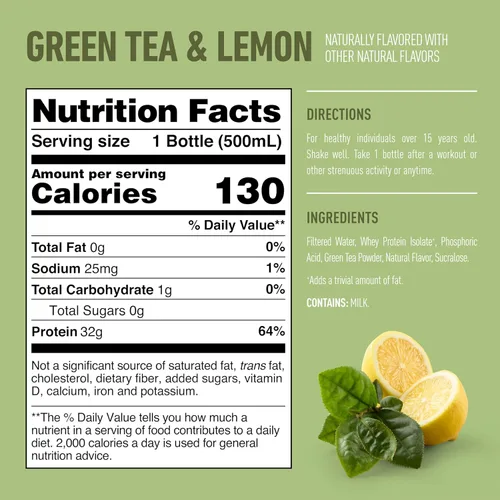 Miniatura 5 de Isopure Zero Carb 32g Proteína Clara Listo-para-Beber Transparente, Proteína de Suero Aislada, Té Verde, Paquete de 12 (El embalaje puede variar)