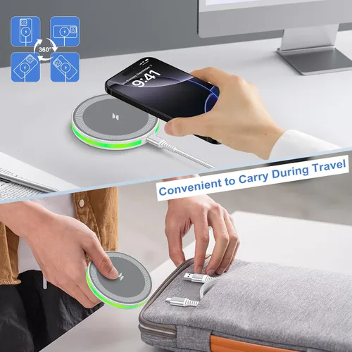 Miniatura 7 de Cargador inalámbrico para iPhone 17 16 Pro Max, almohadilla de carga rápida para iPhone 16e/17 Pro/Air/17/16/16 Plus/16 Pro/15/15 Pro Max/15 Plus/15