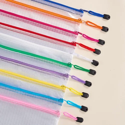 Miniatura 3 de JARLINK Bolsas de Documentos de Malla con Cremallera Tamaño A4 Carta, Paquete de 24, 10 Colores, Bolsas de Malla para Juegos de Mesa y Rompecabezas